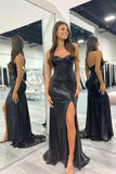 Sweetheart Black Metallic Mermaid Long Party HZ0307
