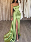 LTP1567,Chic green sweetheart satin long prom evening dresses with HZ0307