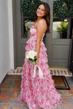Strapless Floral A-line Ruffle HZ0307