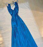 Apple Green Mermaid Long Prom Dresses Appliques Satin Evening HZ0307