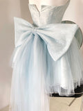 Baby Blue Sweetheart Homecoming Dresses Lace Short Prom HZ0307