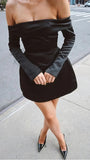 Black Strapless Mini Homecoming Dress, Short Prom Party HZ0307