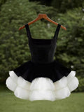 Black White Ball Gown A-line Birthday Party Dress Short Graduation HZ0307