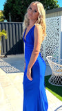 Blue Mermaid Long Prom Dress, Bodycon Evening Gown , HZ0307