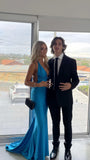 Blue Mermaid Long Prom Dress, Bodycon Evening Gown , HZ0307