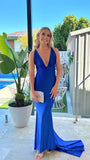 Blue Mermaid Long Prom Dress, Bodycon Evening Gown , HZ0307