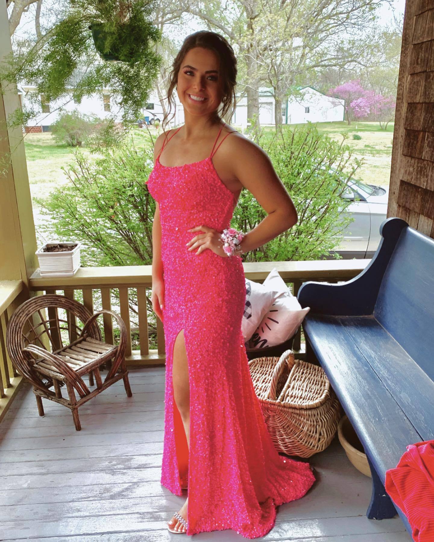 Blue Sequin Mermaid Long Formal Dress with HZ0307