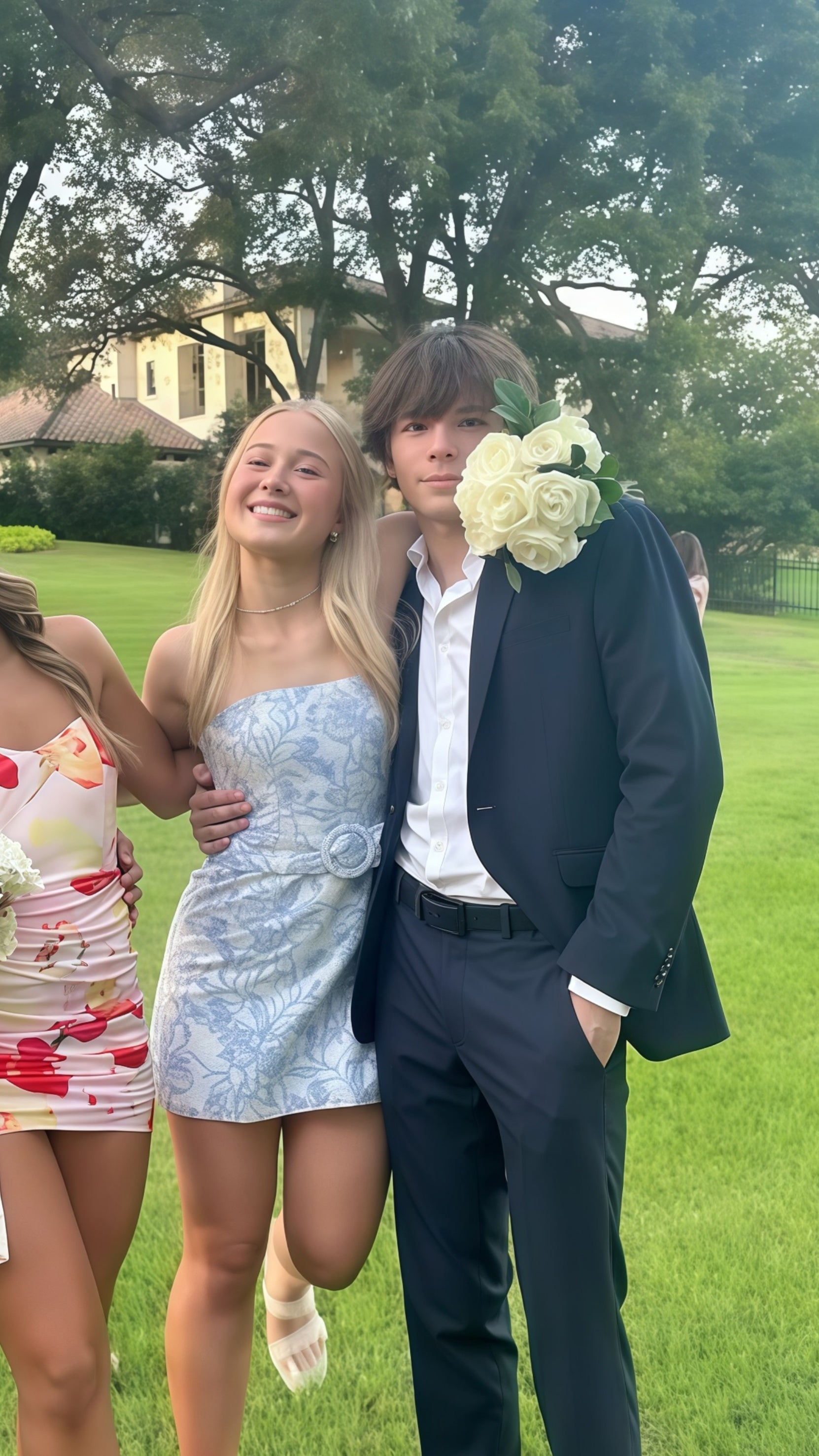 Bravo Floral Print Homecoming Dresses Strapless Mini Party Gown, HZ0307