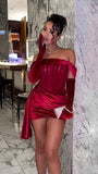 Burgundy Velvet Off The Shoulder Short Dress Dark Red Homecoming Dress Tight Cocktail HZ0307