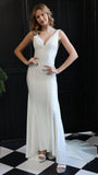 Charming V-Neck Mermaid Prom Dresses Pearl Beaded Evening Party HZ0307