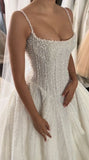 Charming White Pearl Beaded Wedding Dresses Bridal HZ0307