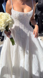 Charming White Pearl Beaded Wedding Dresses Bridal HZ0307