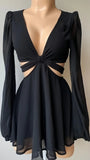 Cheap Homecoming Dresses Black Chiffon Prom Dress Short Party HZ0307