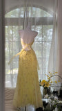 Chic Yellow Bodycon Lace Party Dresses V-neck Spaghetti Straps Prom Evening HZ0307