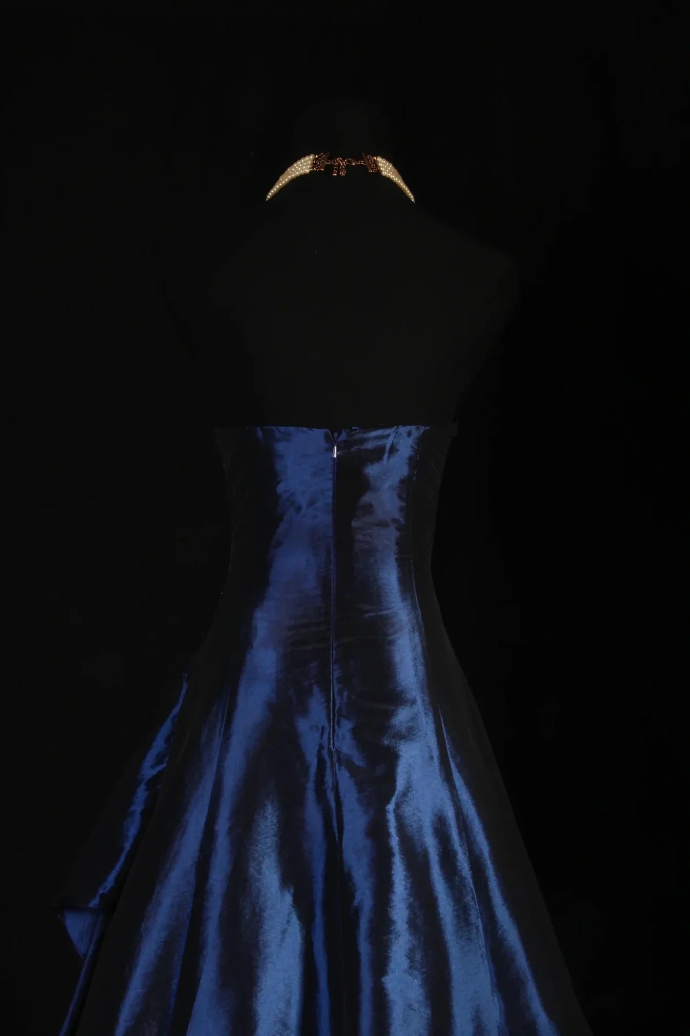 Classic Navy Blue Prom Dress, Vintage Long Party Dress, Beaded Luxury HZ0307