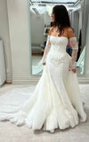 Classic White Lace Sheath Wedding Dresses With Lace HZ0307
