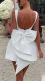 Classy White Pearl Beaded Short Wedding Dresses, Wedding Reception Dress, HZ0307