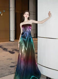 Colorful Strapless A-Line Prom Dresses, Sleeveless Birthday Dress, HZ0307