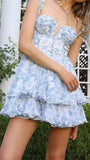 Cute Floral Chiffon A-Line Homecoming Dress, Short Party HZ0307