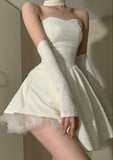 Cute Ivory A-line Homecoming Dresses Strapless Birthday Party HZ0307