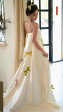 Cute White Strapless Wedding Receipt Dress, A-Line Party Dresses, HZ0307