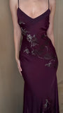 Elegant Purple Chiffon Sheath Long Evening Prom HZ0307