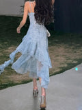 Elegant Spaghetti Straps Ruffle Chiffon Homecoming Prom Dresses, HZ0307