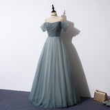 Elegant Tulle A-Line Prom Dress - Long Evening HZ0307
