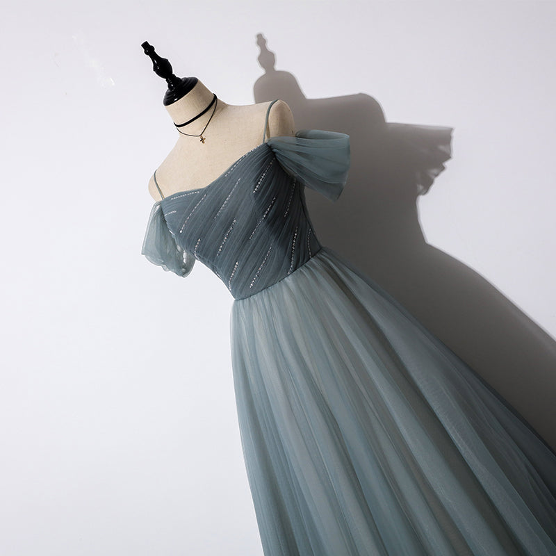 Elegant Tulle A-Line Prom Dress - Long Evening HZ0307