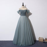 Elegant Tulle A-Line Prom Dress - Long Evening HZ0307