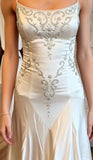Ivory Mermaid Wedding Dress - Satin Bridal Gown with HZ0307
