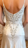 Ivory Mermaid Wedding Dress - Satin Bridal Gown with HZ0307