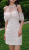 Fairy White Pleated Homecoming Dresses Mini Party Gown, HZ0307