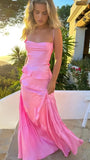Fashion Pink Sheath Long Prom Dresses, Floral Printed Birthday Party Dress, Holiday HZ0307