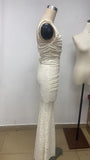 Fast Delivery Two Pieces Ivory Lace Mermaid Prom Evening Dress, HZ0307