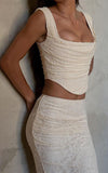 Fast Delivery Two Pieces Ivory Lace Mermaid Prom Evening Dress, HZ0307