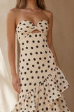Free Shipping Available White Black Polka Dots Prom Dress - Sweetheart Ruffle Chiffon Sheath HZ0307