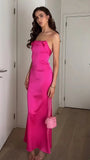 Fuchsia Ruffle Prom Dresses, Sexy Backless Mermaid Party Dress HZ0307