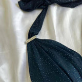 Glitter Halter Chiffon Prom Dress With Side Ruffle, HZ0307