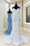 Gorgeous Mermaid Sequin Spaghetti Straps Long Formal HZ0307