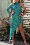 High Neck Tight Sequins Long Dress with HZ0307