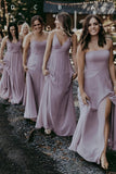 High Quality Lilac A-line Bridesmaid Dress, Sleeveless Long Wedding Party HZ0307