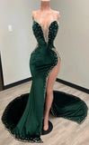 Emerald Green Mermaid Prom Dress - Long Formal Gown with HZ0307