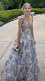 LTP1617,Fairy Tales Printed Sleeveless A-Line Prom Dresses Long Evening Party HZ0307