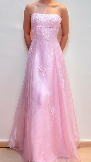 Light Blue Stars Sheath Long Prom Party Dress Spaghetti Straps Evening Formal HZ0307