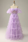 Lovely Tulle A-Line Prom Dress With Bubble Short HZ0307