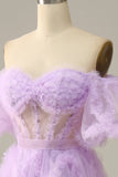 Lovely Tulle A-Line Prom Dress With Bubble Short HZ0307