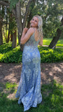 Luxury Mermaid Applique Long Formal Prom Dresses, HZ0307