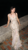 Luxury Sequin Tulle Mermaid Prom Evening Dresses Long Party HZ0307