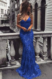 Mermaid Sequin Lace Prom Dresses Evening Party Dress With Lace Up HZ0307